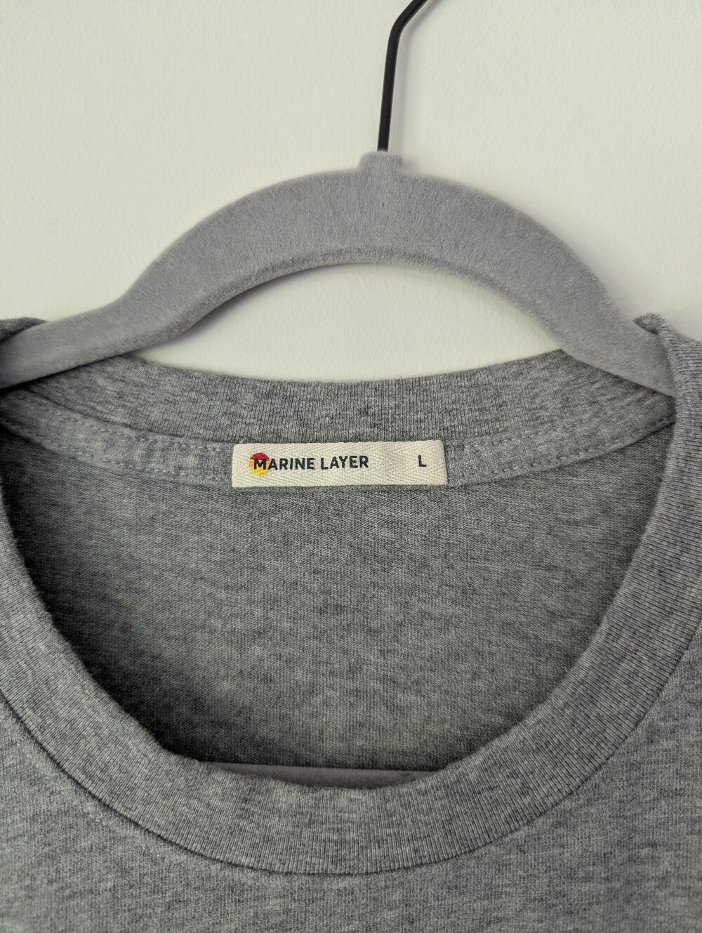 Marine Layer Luxe Jersey Relaxed Tee in Heather Grey Heavyweight Short Sleeve - Picture 5 of 12